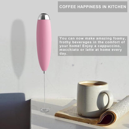 Frother Handheld for Coffee, Milk Frother Upgraded Matcha Whisk Drink Mixer Electric Mini Whisk Hand Mini Foamer Coffee Mixer for Lattes Cappuccino Frappe Matcha Hot Chocolate, Pink