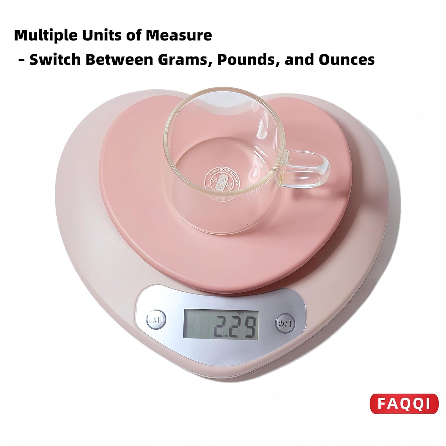 Pink Digital Food Scale with LCD Display, 11 Lb (5Kg) Capacity, 0.03 Oz (1G) Precision for Baking and Cooking 